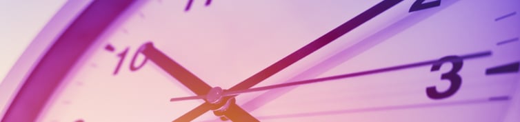 Purple clock banner