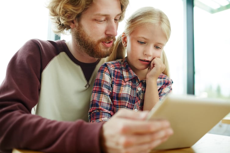 young dad with his daughter 